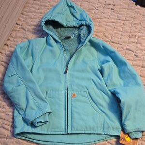 Carhartt Girls' Canvas Full-Zip Hooded Insulated Jacket